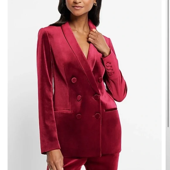 Express Jackets Coats New Express Ruby Red Velvet Double